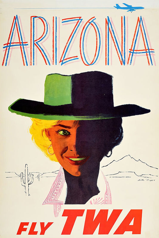 1960s Twa Arizona Vintage Style Airline Travel Poster Wall Art Print Home Wall Decor - xonomax