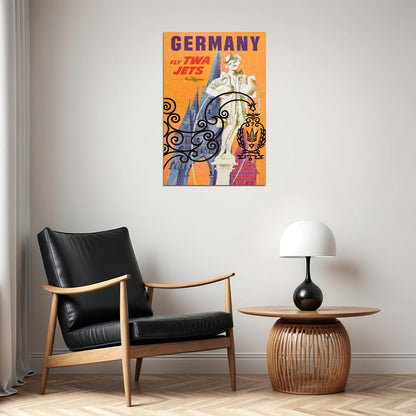 Twa See Germany 1968 Vintage Style Jet Travel Poster Wall Art Print Home Wall Decor