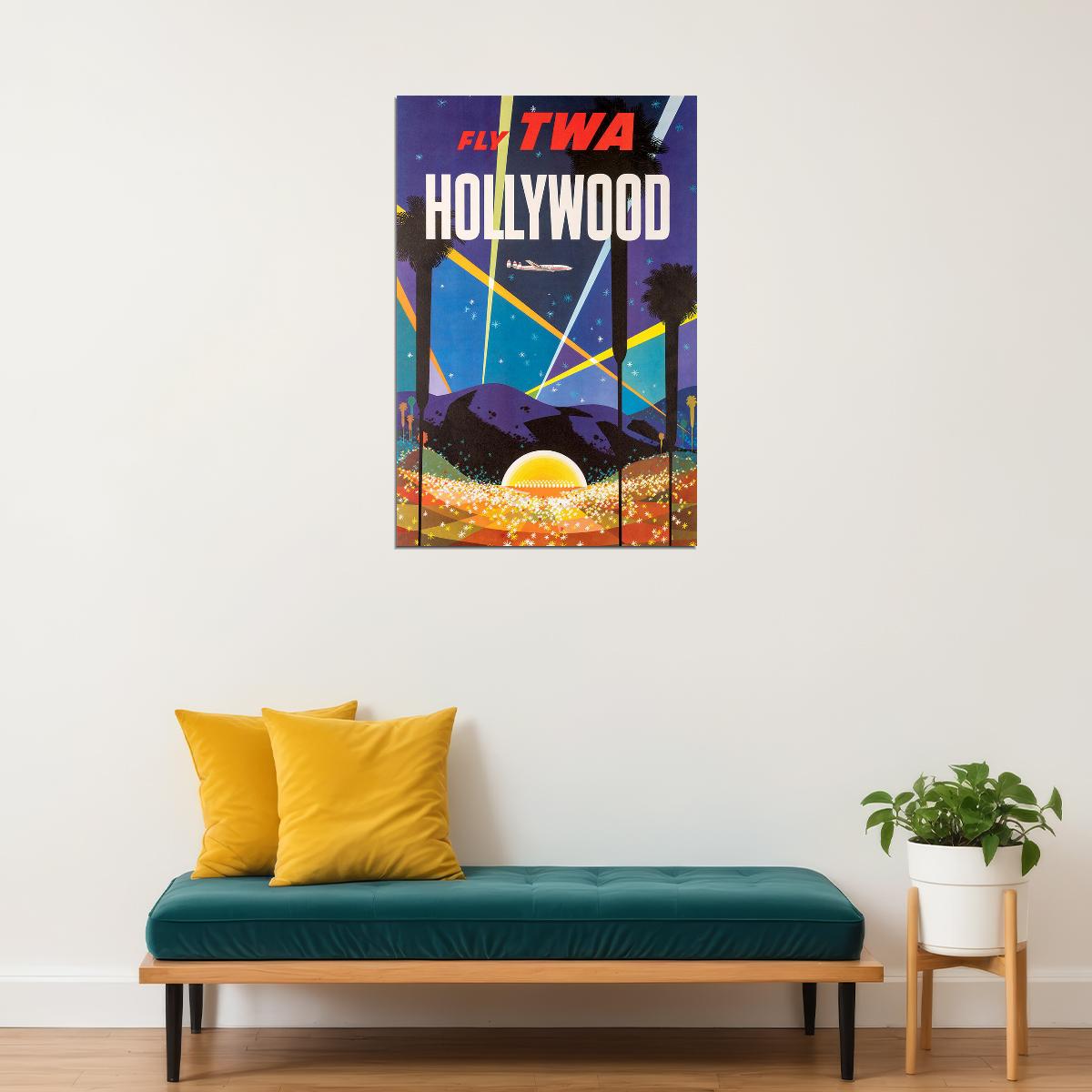 1964 California Los Angeles Neighborhood Via Twa Travel Poster Wall Art Print Home Wall Decor - xonomax