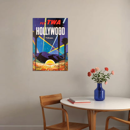 1964 California Los Angeles Neighborhood Via Twa Travel Poster Wall Art Print Home Wall Decor - xonomax