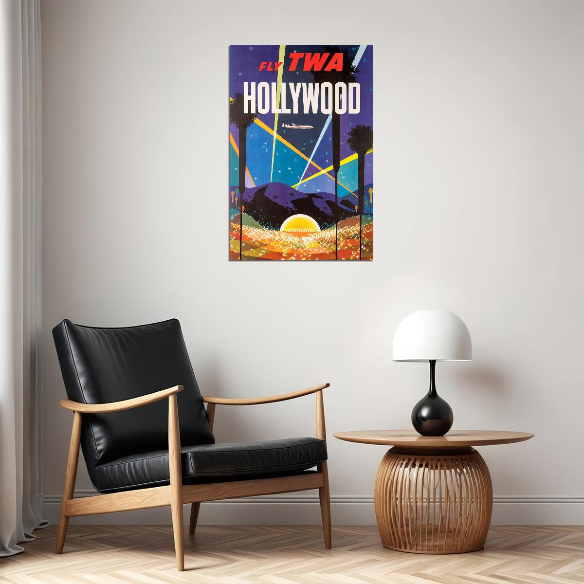 1964 California Los Angeles Neighborhood Via Twa Travel Poster Wall Art Print Home Wall Decor - xonomax