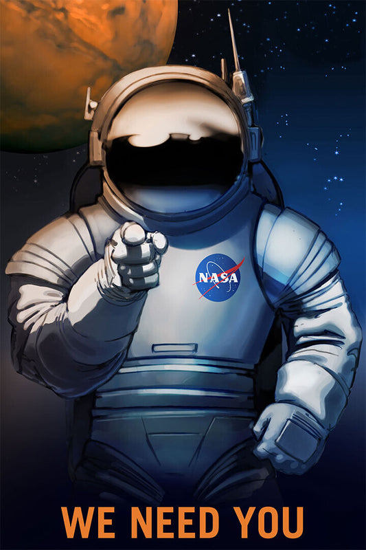We Need You Astronaut Space Travel Science Nasa Poster Wall Art Print Home Wall Decor - xonomax