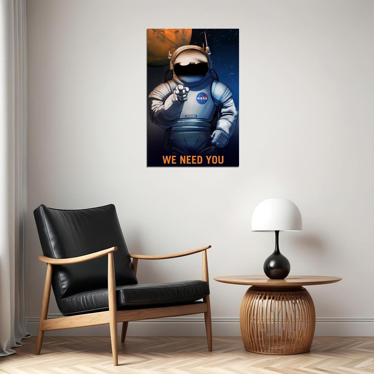 We Need You Astronaut Space Travel Science Nasa Poster Wall Art Print Home Wall Decor - xonomax