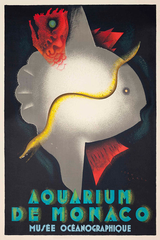 1928 Aquarium De Monaco Musee Oceanographique Travel Poster Wall Art Print Home Wall Decor - xonomax