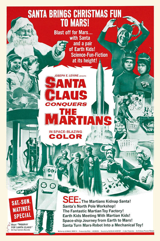 Santa Claus Conquer The Martians Movie 1964 Comedy Horror Poster Wall Art Print Home Wall Decor