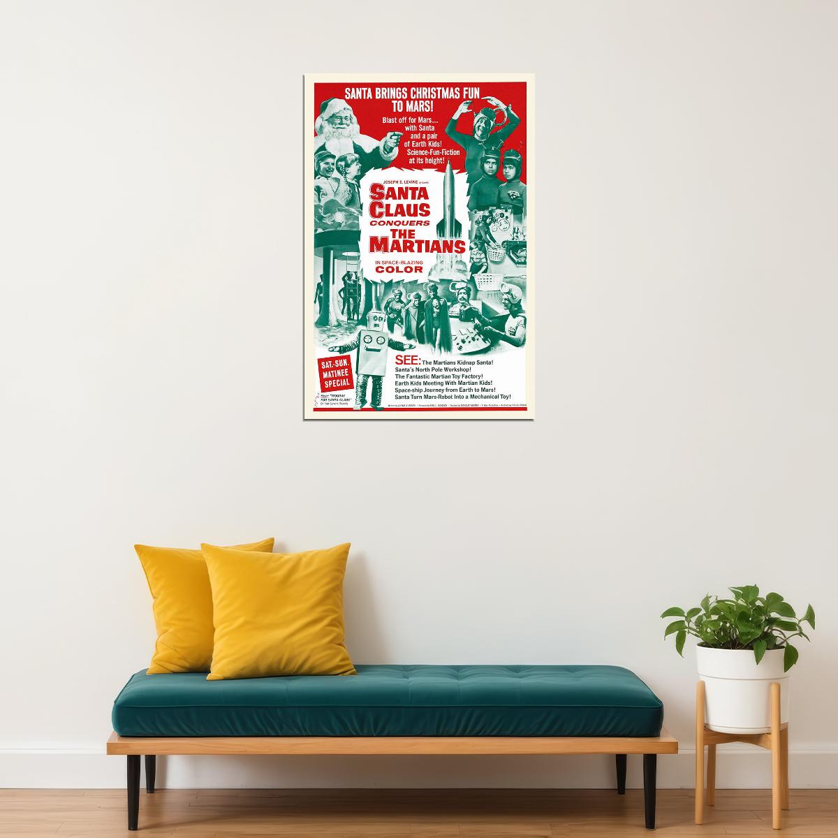 Santa Claus Conquer The Martians Movie 1964 Comedy Horror Poster Wall Art Print Home Wall Decor