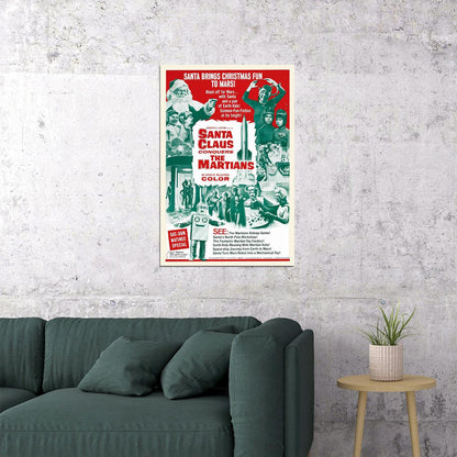 Santa Claus Conquer The Martians Movie 1964 Comedy Horror Poster Wall Art Print Home Wall Decor