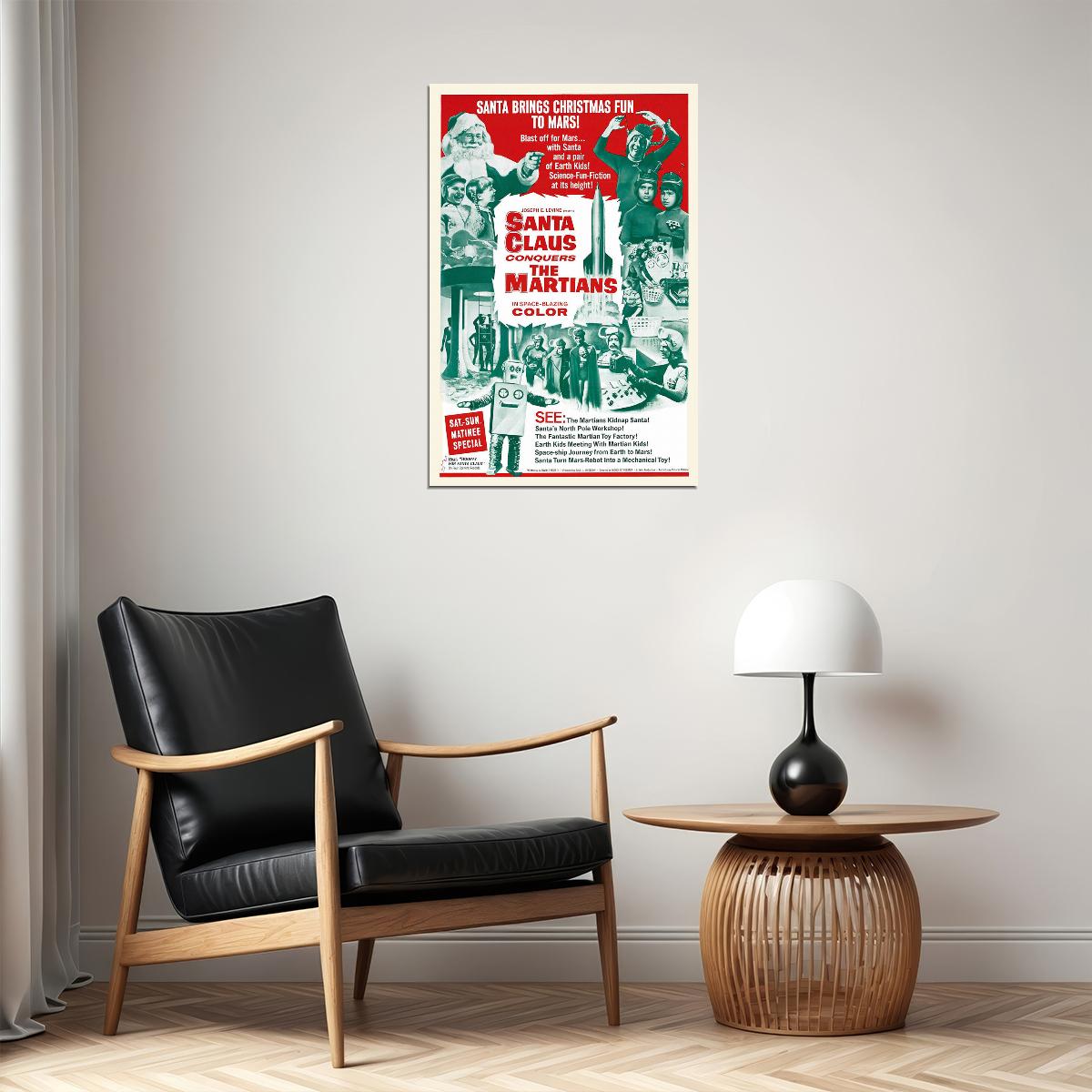 Santa Claus Conquer The Martians Movie 1964 Comedy Horror Poster Wall Art Print Home Wall Decor