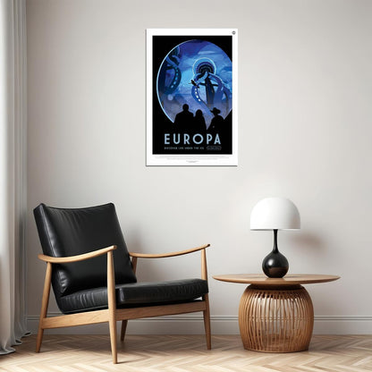 Europa Life Under The Ice Retro Space Exploration Nasa Poster Wall Art Print Home Wall Decor - xonomax
