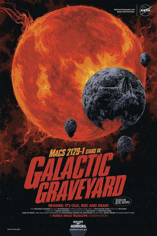 Nasa Space Horror Movie Style Galactic Graveyard! Poster Wall Art Print Home Wall Decor - xonomax