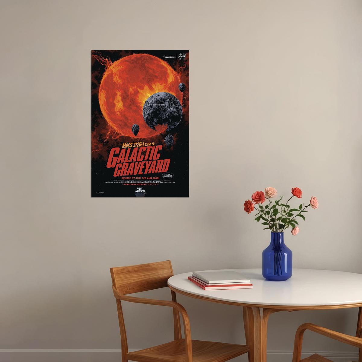 Nasa Space Horror Movie Style Galactic Graveyard! Poster Wall Art Print Home Wall Decor - xonomax