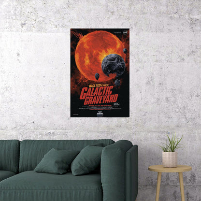 Nasa Space Horror Movie Style Galactic Graveyard! Poster Wall Art Print Home Wall Decor - xonomax