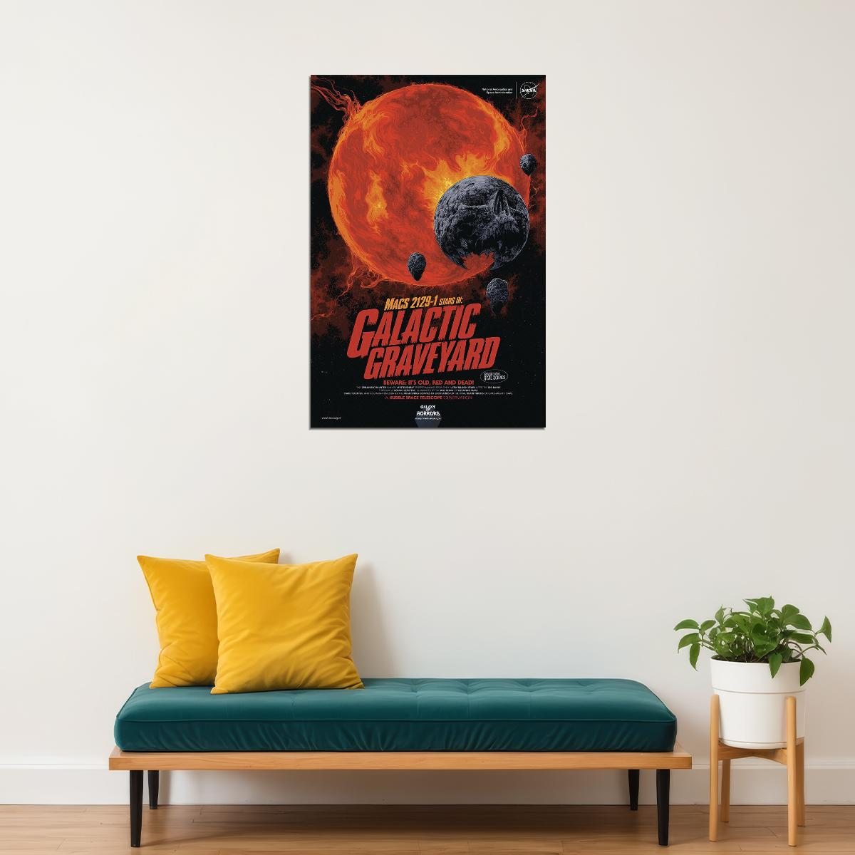 Nasa Space Horror Movie Style Galactic Graveyard! Poster Wall Art Print Home Wall Decor - xonomax