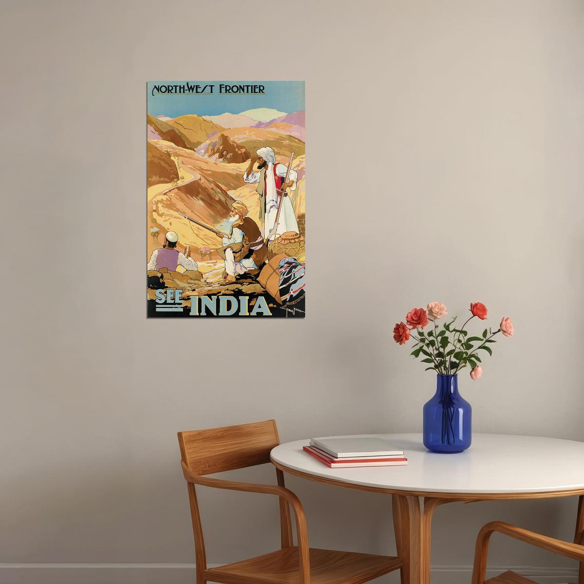 See India The Northwest Frontier Classic 1930s Travel Poster Wall Art Print Home Wall Decor