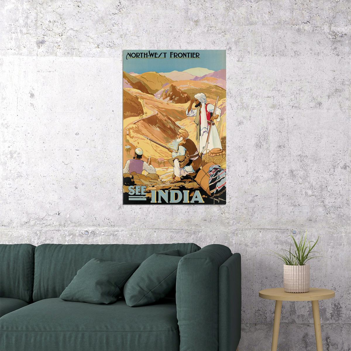 See India The Northwest Frontier Classic 1930s Travel Poster Wall Art Print Home Wall Decor