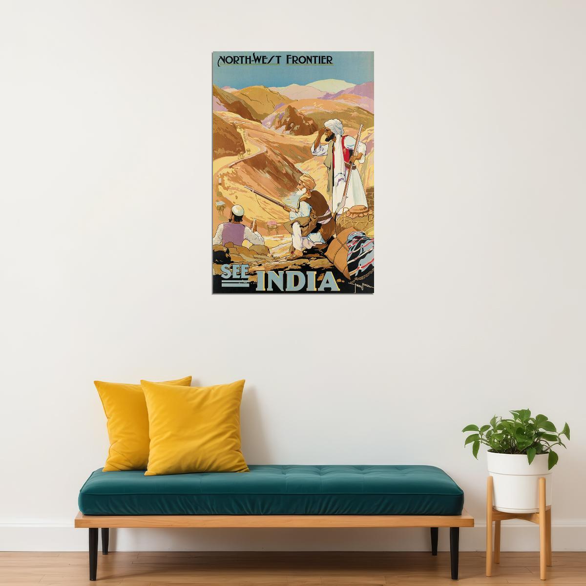 See India The Northwest Frontier Classic 1930s Travel Poster Wall Art Print Home Wall Decor