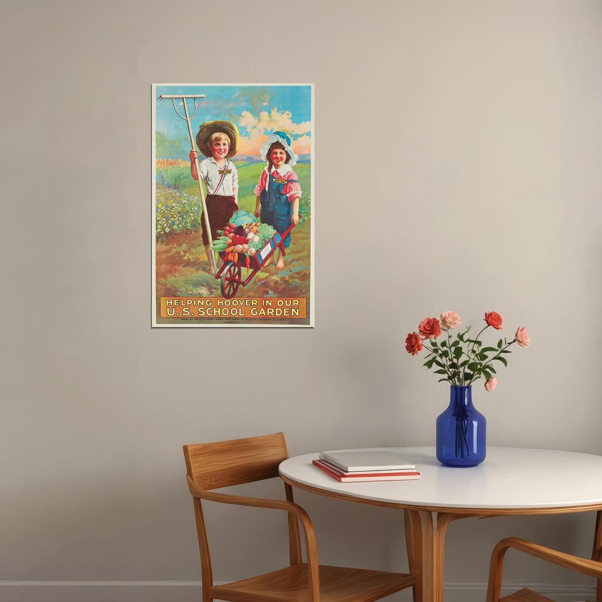 Us School Garden Vintage Style 1919 Wwi Front Poster Wall Art Print Home Wall Decor - xonomax