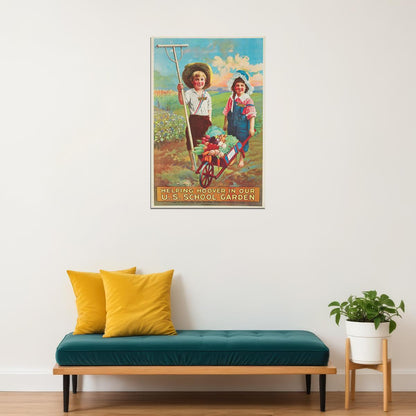 Us School Garden Vintage Style 1919 Wwi Front Poster Wall Art Print Home Wall Decor - xonomax