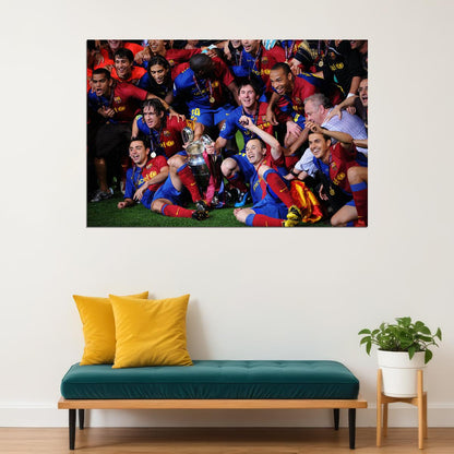 2008-09 Champions League Winners Soccer Barcelona Poster Wall Art Print Home Wall Decor - xonomax