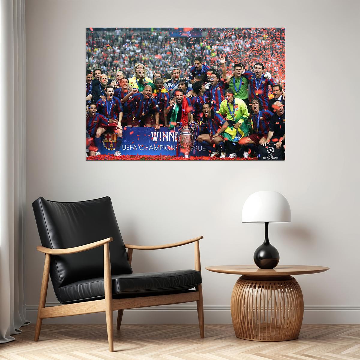 2005-06 Champions League Winners Soccer Barcelona Poster Wall Art Print Home Wall Decor - xonomax