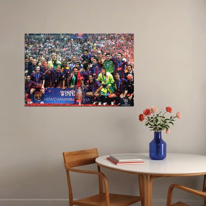 2005-06 Champions League Winners Soccer Barcelona Poster Wall Art Print Home Wall Decor - xonomax
