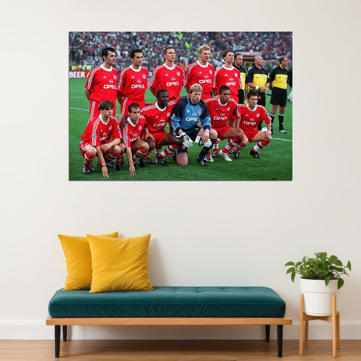 2000-01 Champions League Winners Bayern Munich Poster Wall Art Print Home Wall Decor