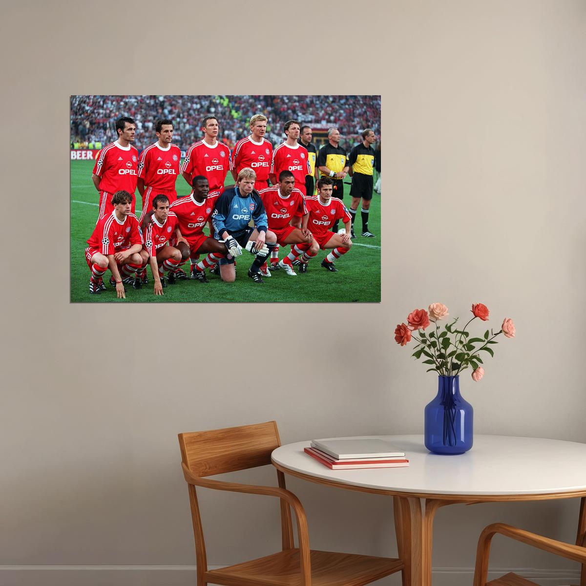 2000-01 Champions League Winners Bayern Munich Poster Wall Art Print Home Wall Decor