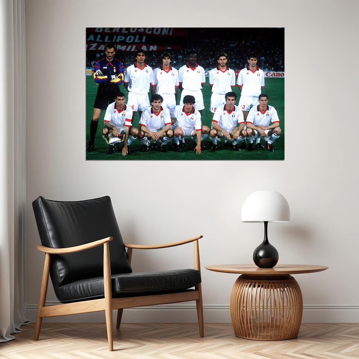 1994 Champions League Winners Soccer Ac Milan Poster Wall Art Print Home Wall Decor - xonomax