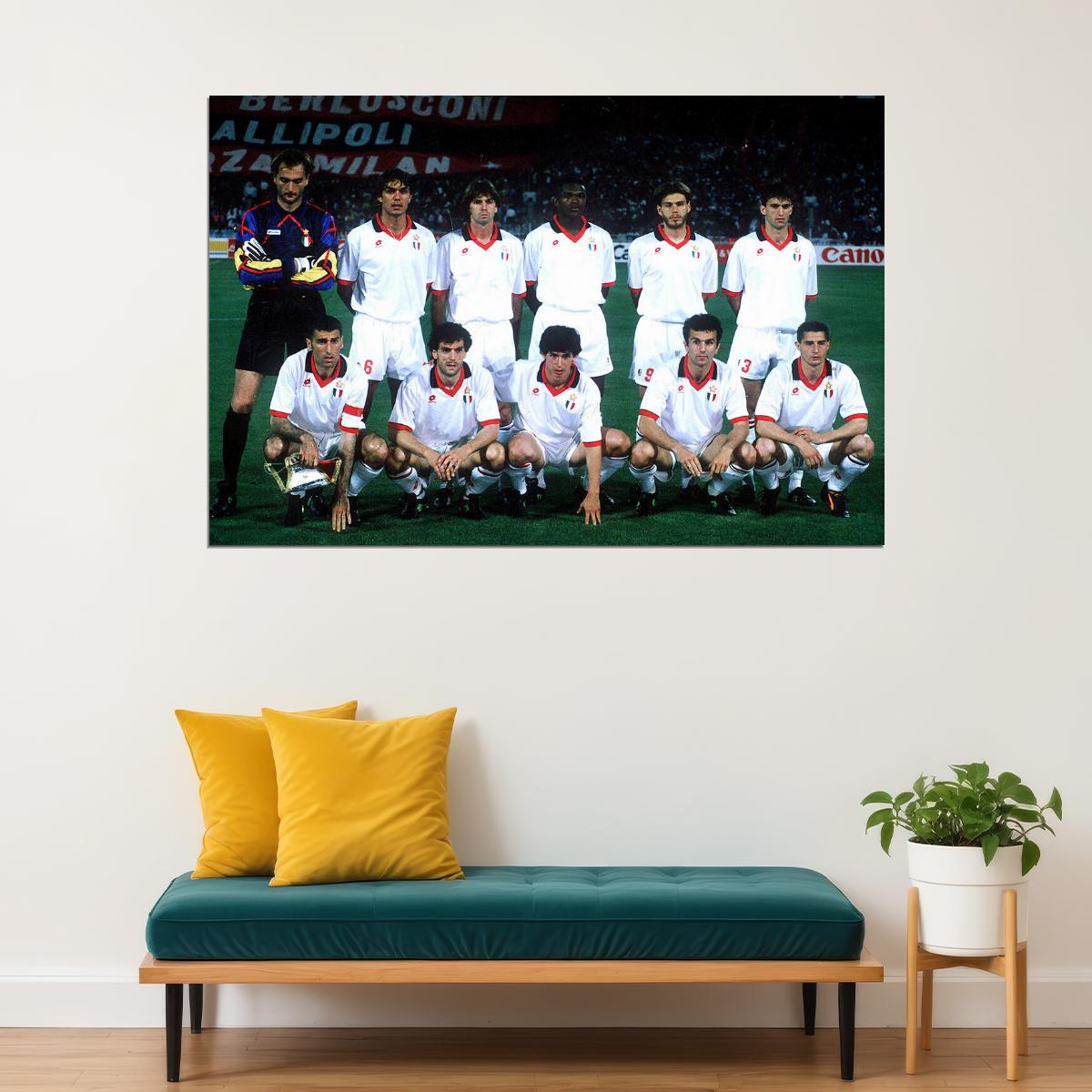 1994 Champions League Winners Soccer Ac Milan Poster Wall Art Print Home Wall Decor - xonomax