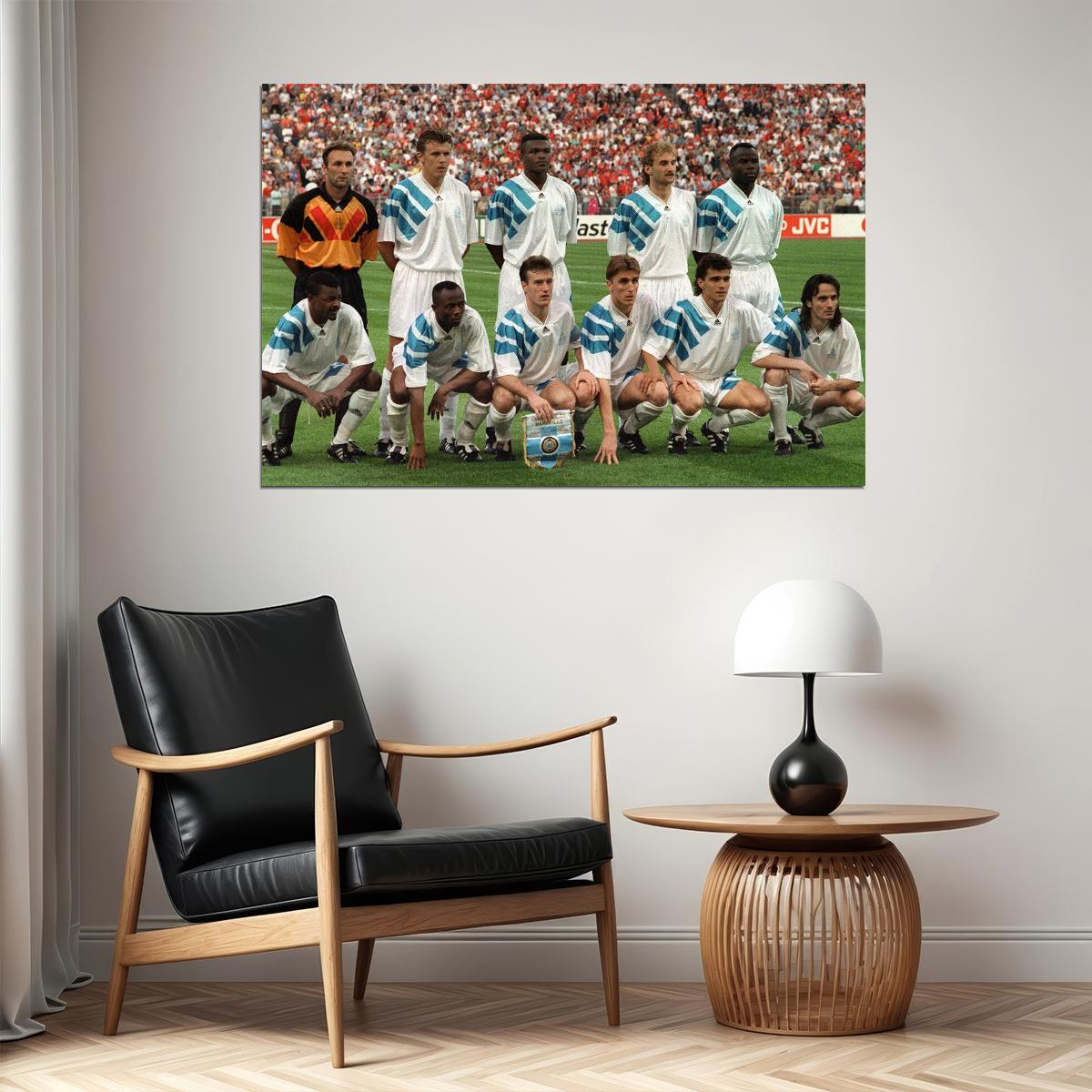1992-93 Champions League Winners Marseille Poster Wall Art Print Home Wall Decor - xonomax
