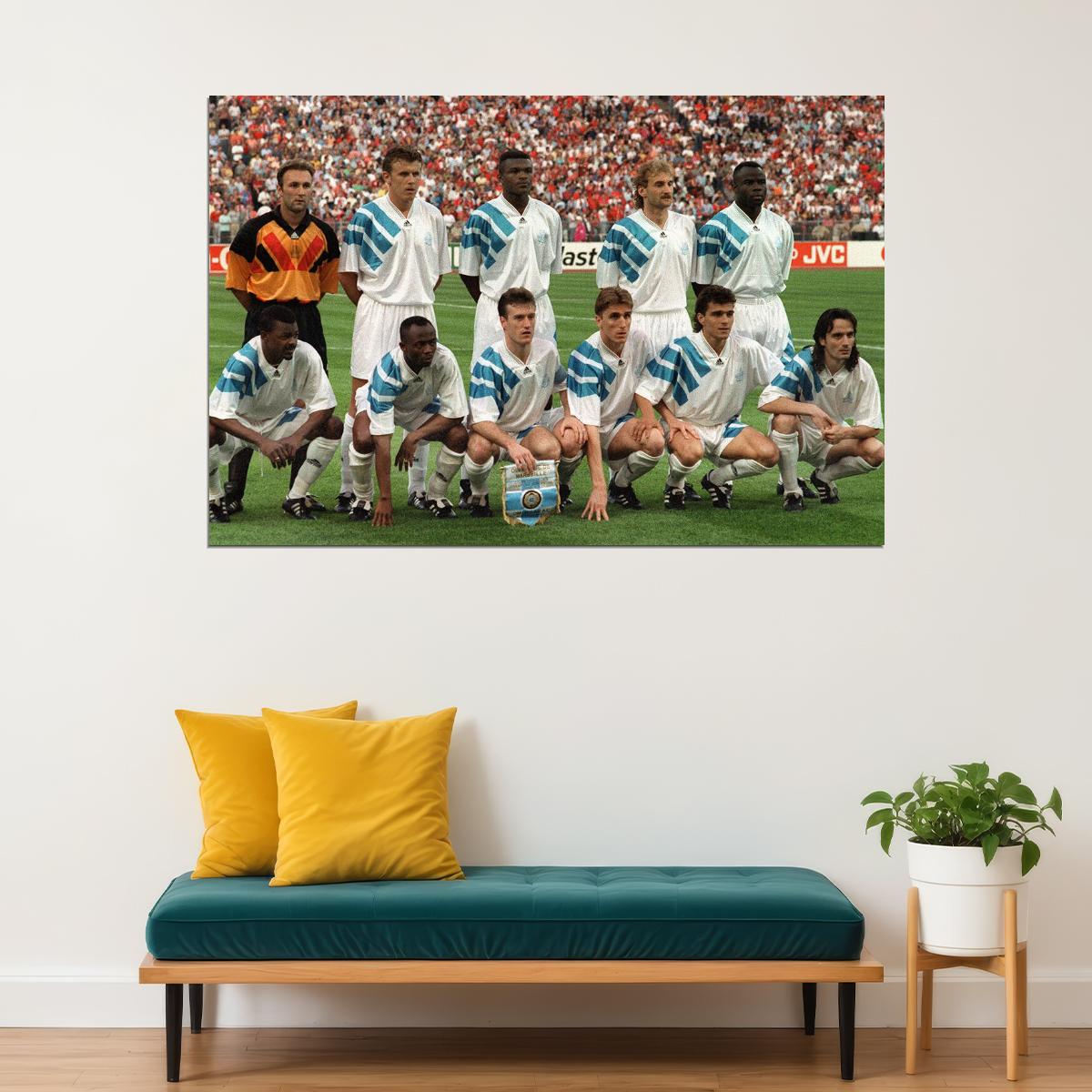 1992-93 Champions League Winners Marseille Poster Wall Art Print Home Wall Decor - xonomax