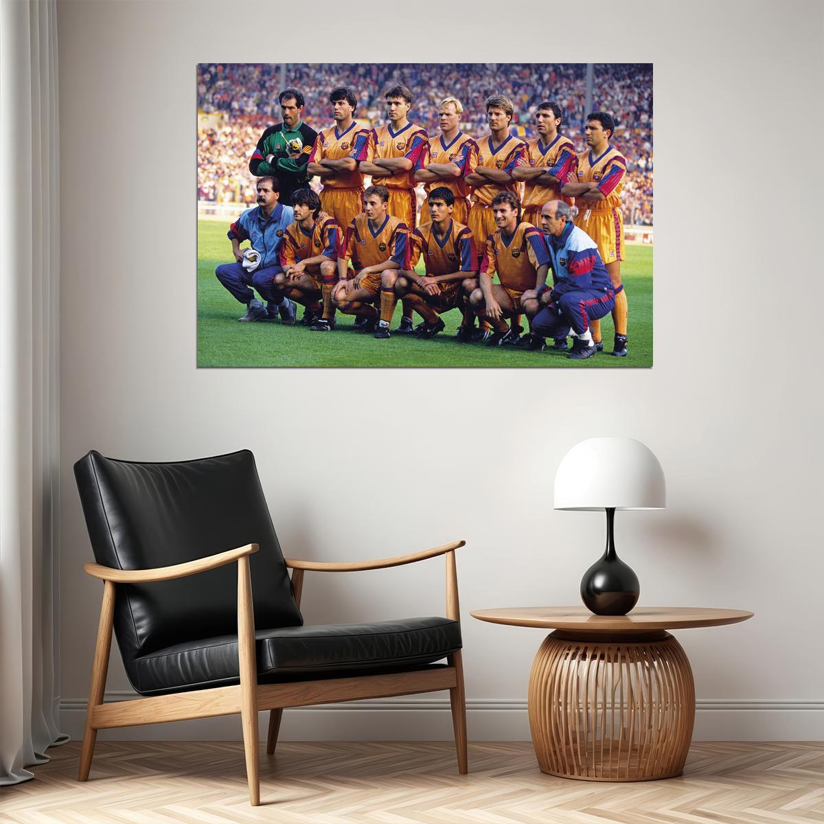 1991-92 European Cup Soccer Champions Barcelona Poster Wall Art Print Home Wall Decor - xonomax