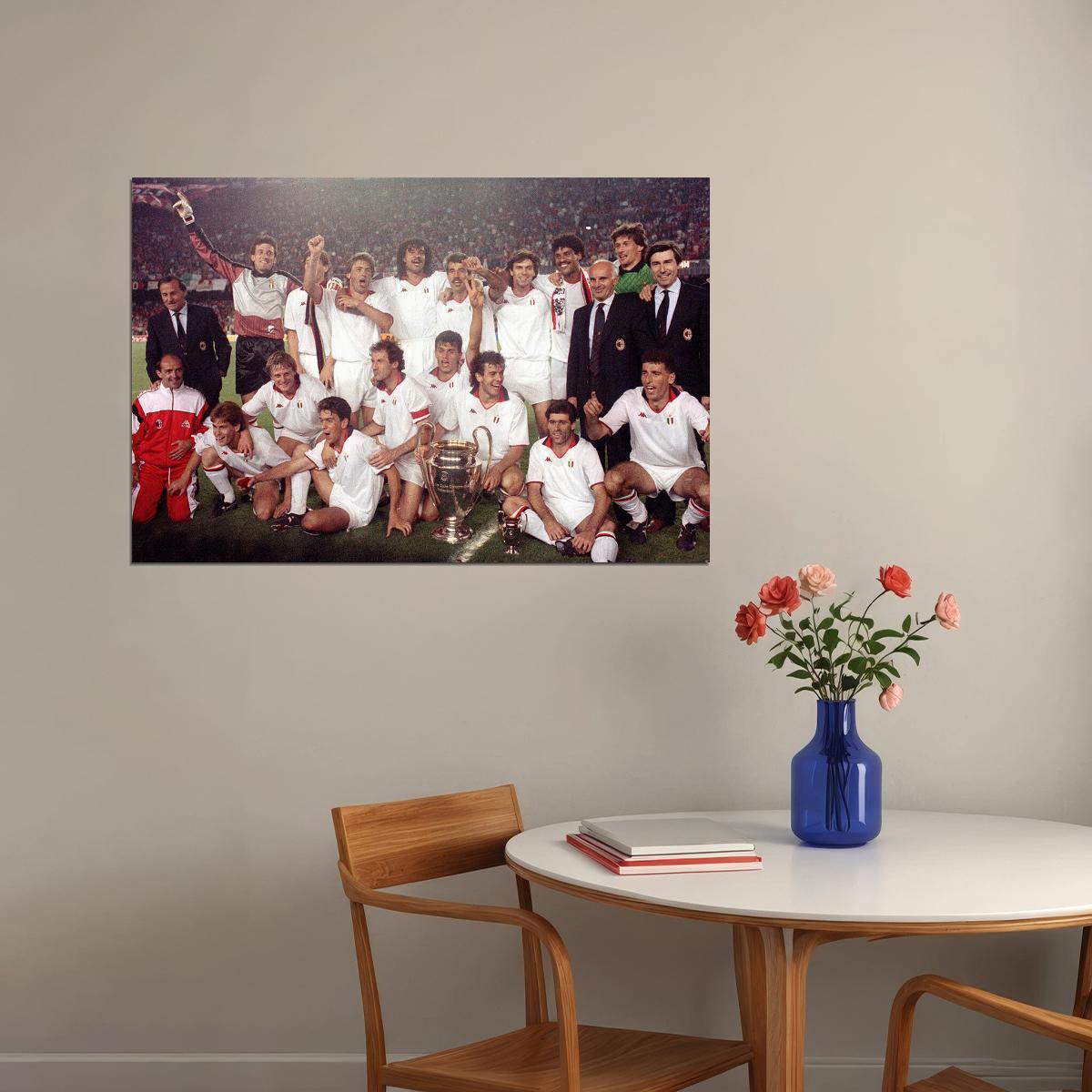 1989-90 Ac Milan European Cup Soccer Champions Poster Wall Art Print Home Wall Decor - xonomax