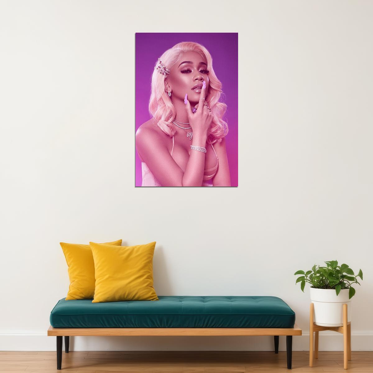 Saweetie American Rapper Music Artis And Songwriter Poster Wall Art Print Home Wall Decor