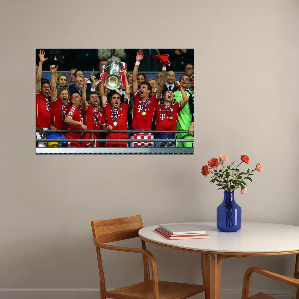 2012-13 Champions League Winners Bayern Munih Poster Wall Art Print Home Wall Decor - xonomax