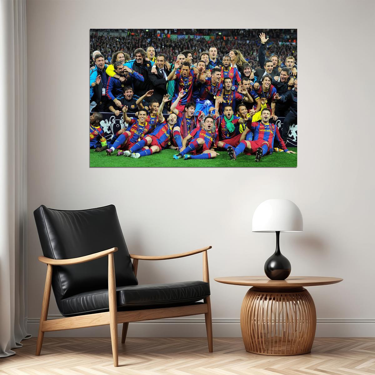 2010-11 Champions League Winners Soccer Barcelona Poster Wall Art Print Home Wall Decor - xonomax