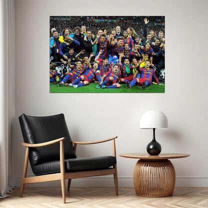 2010-11 Champions League Winners Soccer Barcelona Poster Wall Art Print Home Wall Decor - xonomax