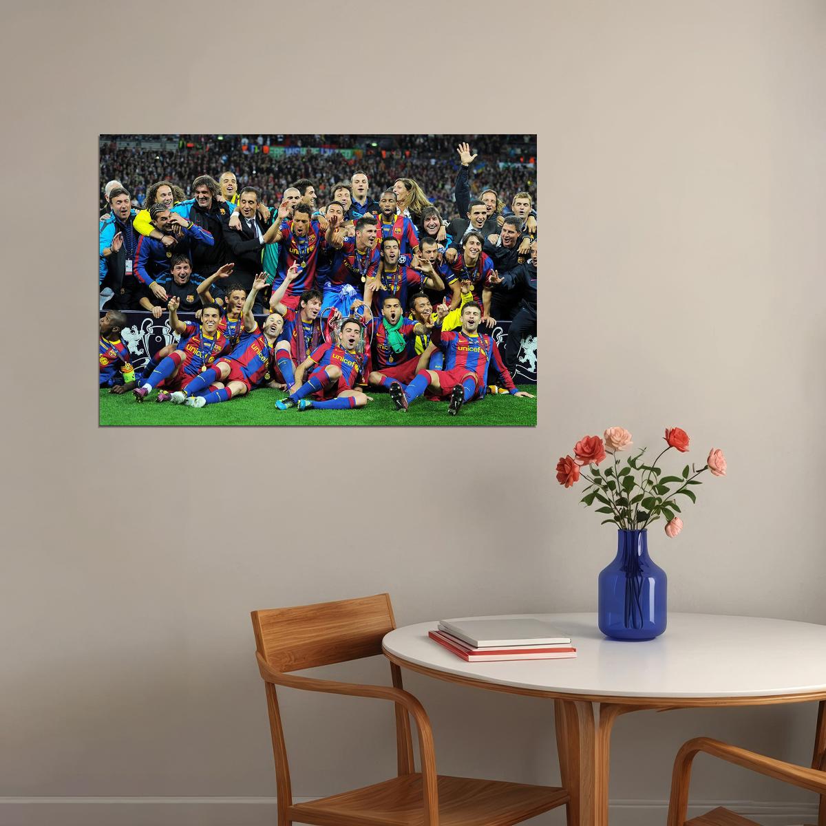 2010-11 Champions League Winners Soccer Barcelona Poster Wall Art Print Home Wall Decor - xonomax