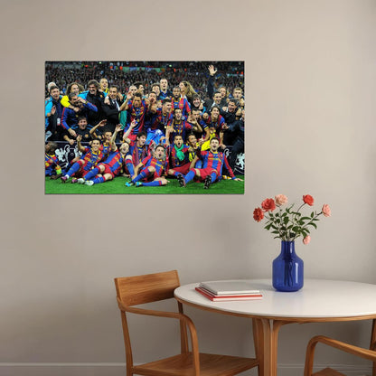 2010-11 Champions League Winners Soccer Barcelona Poster Wall Art Print Home Wall Decor - xonomax
