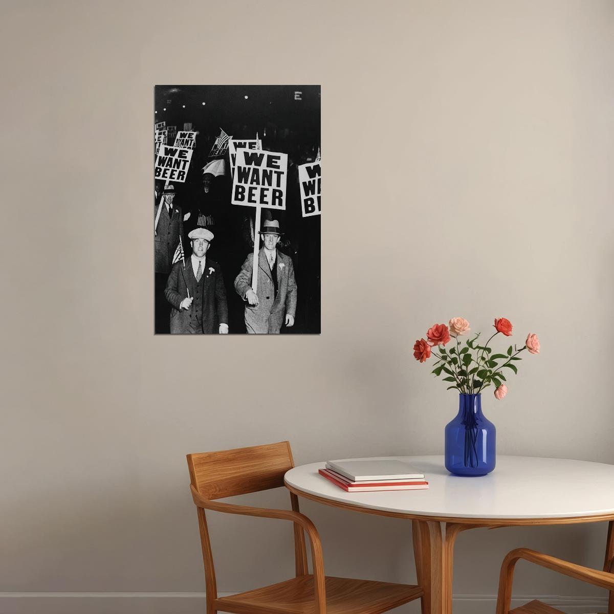 We Want Beer! 1931 Prohibition Protest Photo Poster Wall Art Print Home Wall Decor - xonomax