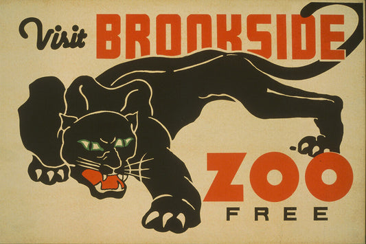 1930s Black Panther Visit Brookside Zoo Free Classic Wpa Poster Wall Art Print Home Wall Decor - xonomax