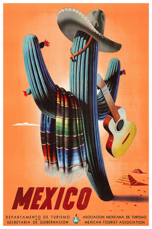 1945 Mexican Cactus Vintage Style Classic Travel Poster Wall Art Print Home Wall Decor - xonomax