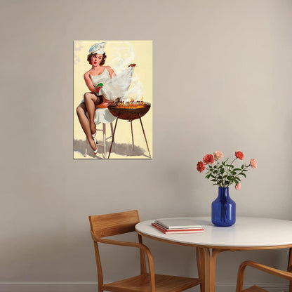 Barbecutie Vintage Style Sexy Bbq Pin-up Poster Wall Art Print Home Wall Decor