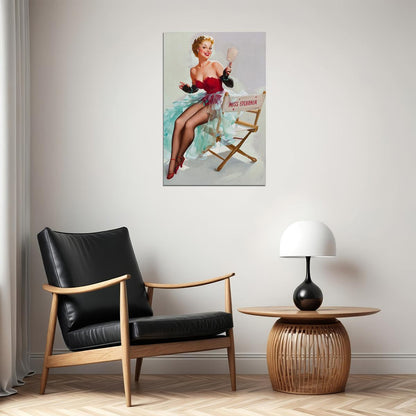 1950s Pin-up Actress Admiring Miss Sylvania Poster Wall Art Print Home Wall Decor - xonomax