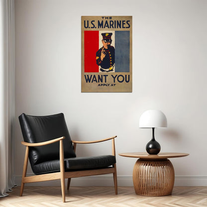 1914 Us Marines Want You! Wwi Usmc Recruiting Poster Wall Art Print Home Wall Decor - xonomax