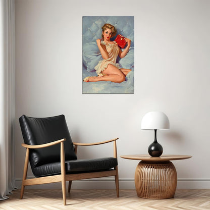 1960s Pin-up Sexy Girl Thinking Of You Poster Wall Art Print Home Wall Decor