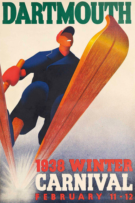 Dartmouth 1938 Winter Carnival Classic Vintage Skiing Poster Wall Art Print Home Wall Decor - xonomax