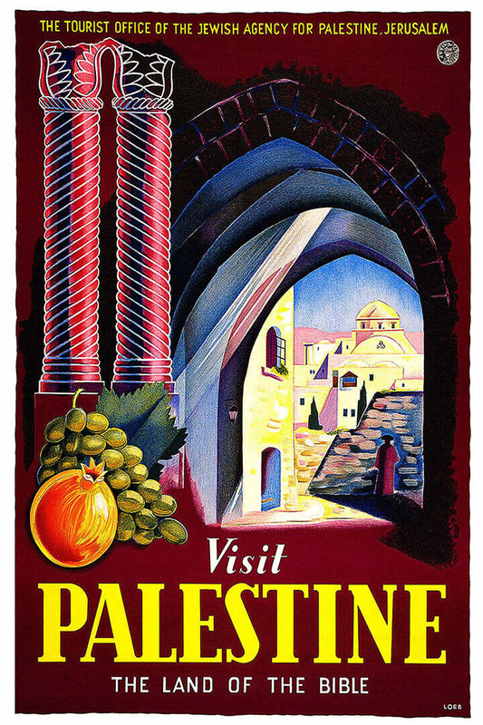 1940s Visit Palestine Vintage Style Jerusalem Poster Wall Art Print Home Wall Decor - xonomax