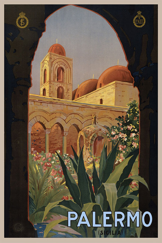 Palermo Sicily 1920s Italy Vintage Style Sicilian Travel Poster Wall Art Print Home Wall Decor - xonomax