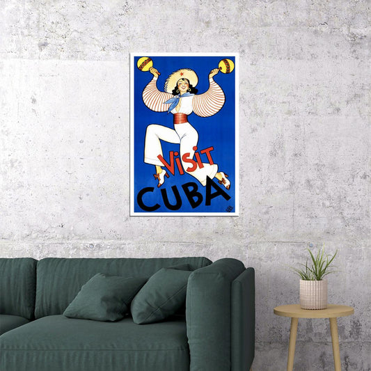 1935 Visit Cuba! Classic Cuban Vintage Travel Poster Wall Art Print Home Wall Decor - xonomax